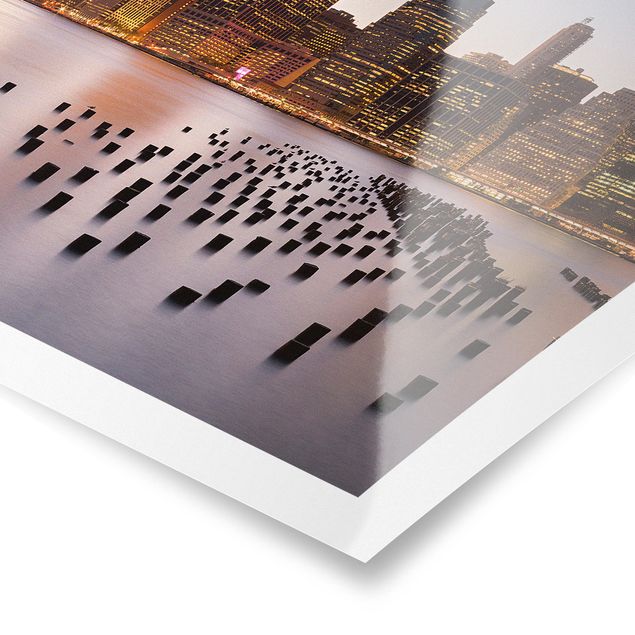 Poster - Blick auf Manhattan Skyline - Quadrat 1:1