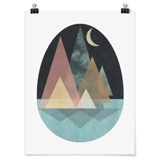 Poster abstrakt Utopische Landschaft - Mond