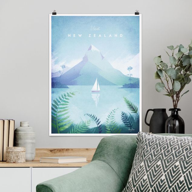 Poster Illustration Reiseposter - Neuseeland