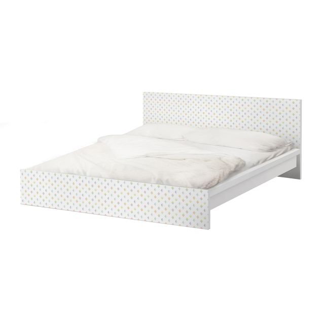 Möbelfolie IKEA Malm Bett Pastell Dreiecke