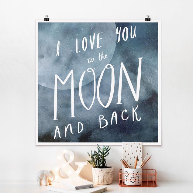 Poster - Himmlische Liebe - Mond - Quadrat 1:1