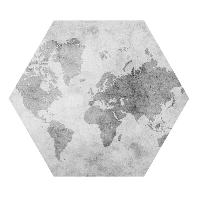 Hexagon Bild Forex - Vintage Weltkarte II