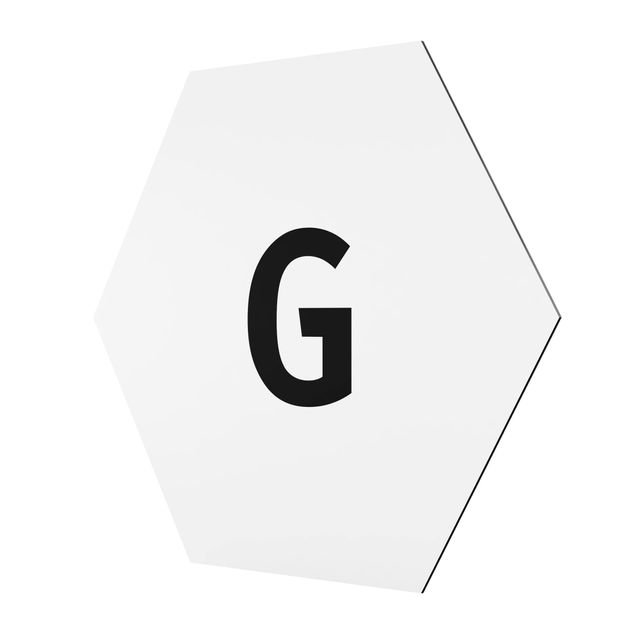 Hexagon Bild Alu-Dibond - Buchstabe Weiß G