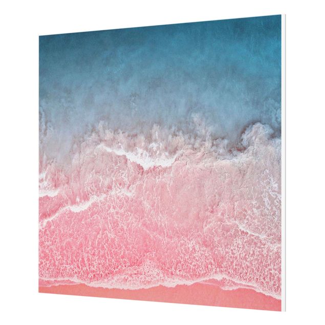 Spritzschutz Glas - Ozean in Pink - Quadrat 1:1
