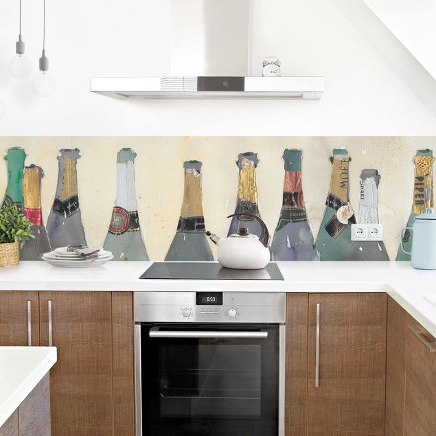 Küchenrückwände selbstklebend Entkorkt - Champagner