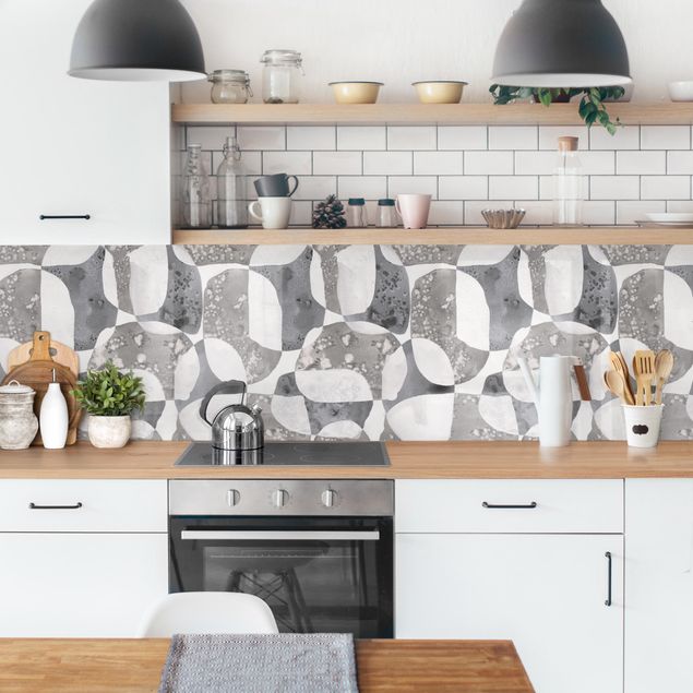 Muster Küchenrückwand Glas Lebende Steine Muster in Grau