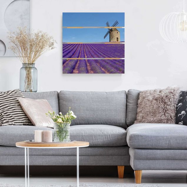 Holzbilder modern Lavendelduft in der Provence