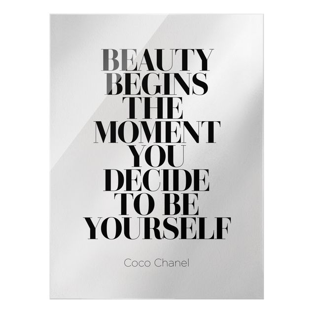 Glasbilder Be yourself Coco Chanel