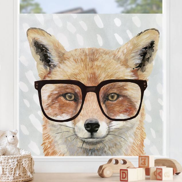 Tier Fensterbilder Bebrillte Tiere - Fuchs