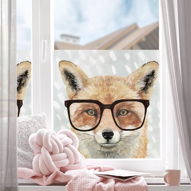 Fensterfolie Wohnzimmer Bebrillte Tiere - Fuchs