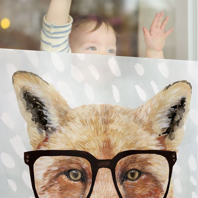 Fensterfolien Bebrillte Tiere - Fuchs