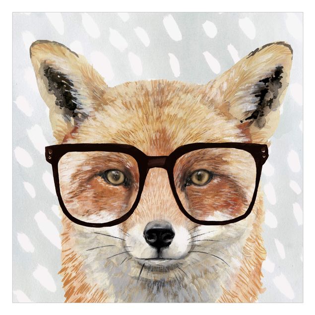 Fensterbilder selbstklebend Bebrillte Tiere - Fuchs
