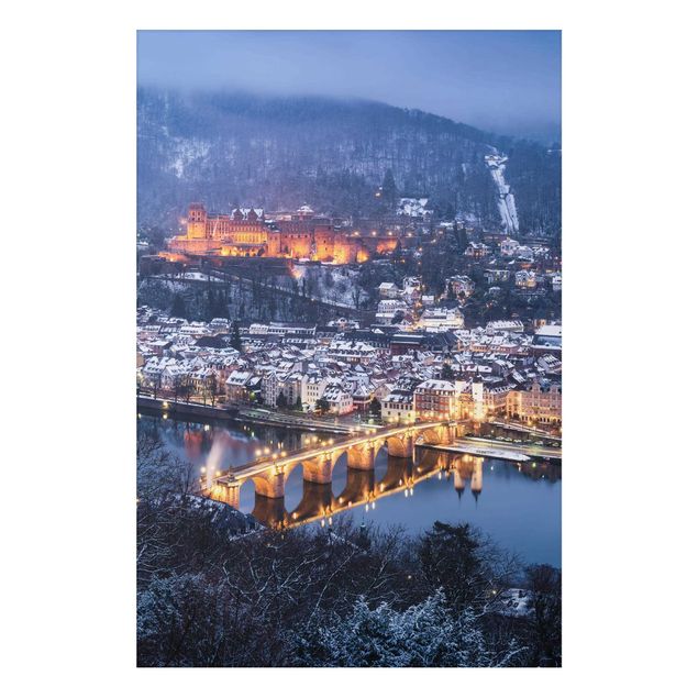 Alu-Dibond - Winterliches Heidelberg - Querformat