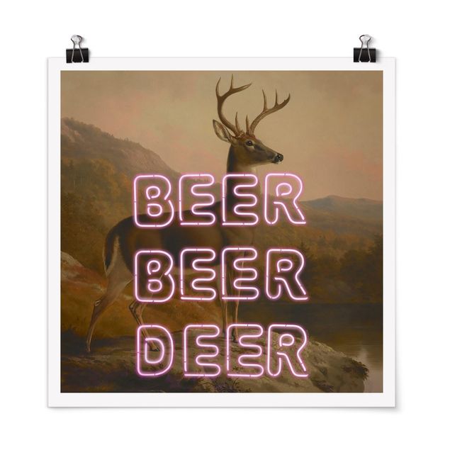 Poster mit Sprüchen Beer Beer Deer