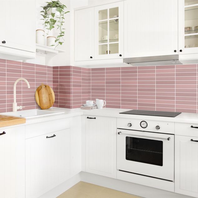Küchenrückwand einfarbig Metro Fliesen - Altrosa
