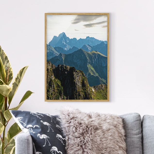 Natur Bilder mit Rahmen Berge auf den Lofoten
