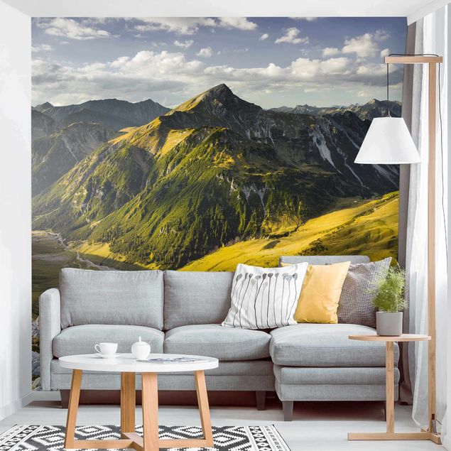 Fototapete Berge Berge und Tal der Lechtaler Alpen in Tirol