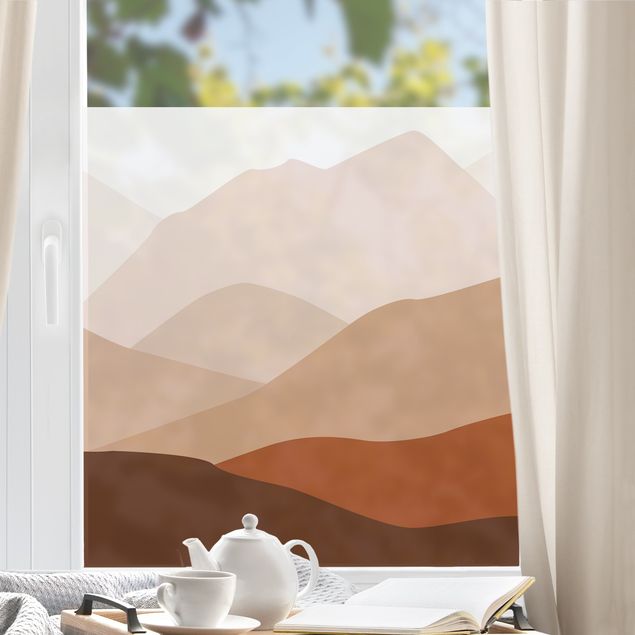 Fensterfolie Wohnzimmer Bergige Wüstenlandschaft