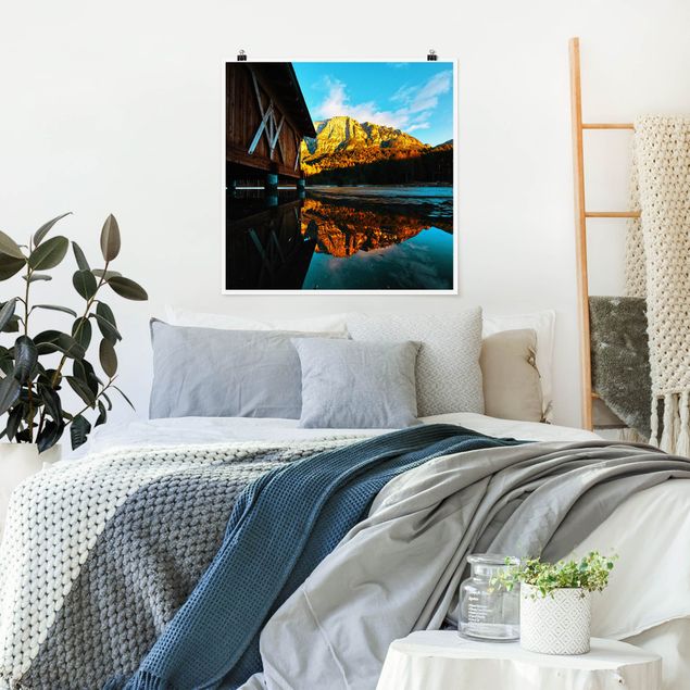 Poster Bergspiegelung in den Dolomiten