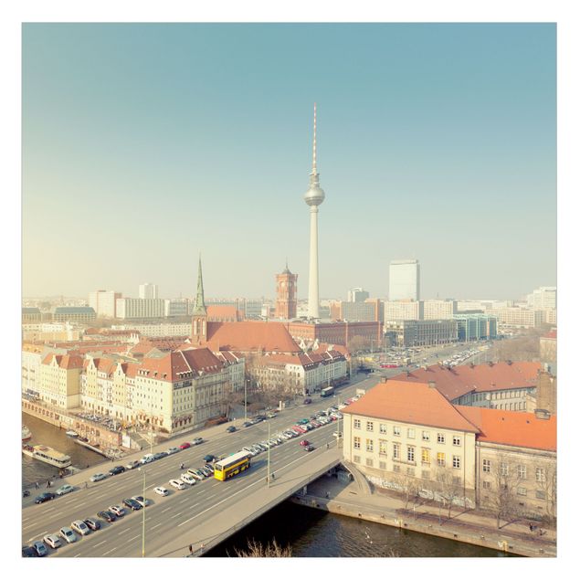 Fensterbilder selbstklebend Berlin am Morgen