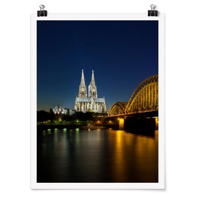 Poster - Köln bei Nacht - Hochformat 3:4