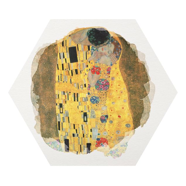 Schöne Wandbilder Wasserfarben - Gustav Klimt - Der Kuss