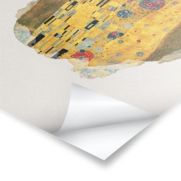 Poster kaufen Wasserfarben - Gustav Klimt - Der Kuss