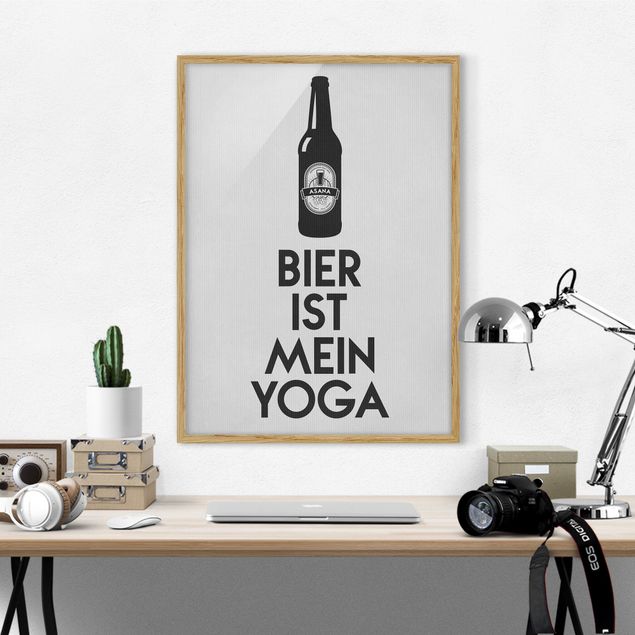 Gerahmte Bilder mit Sprüchen Bier Ist Mein Yoga