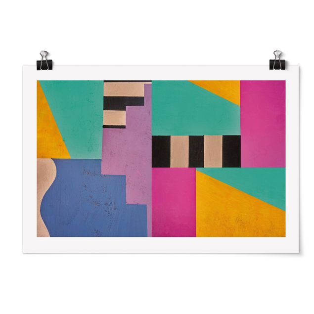 Poster - Big Bold Color Block Concrete - Querformat 3:2