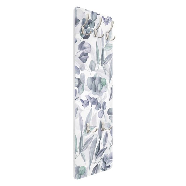 Garderobe - Blaue Eukalyptus Aquarellblätter
