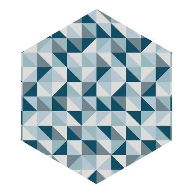 Blaue Tapeten Blaues Dreieck Muster