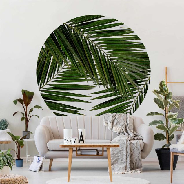 Fototapete Dschungel Blick durch grüne Palmenblätter