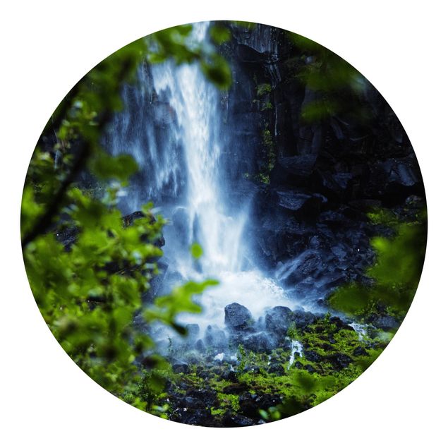Fototapete Design Blick zum Wasserfall