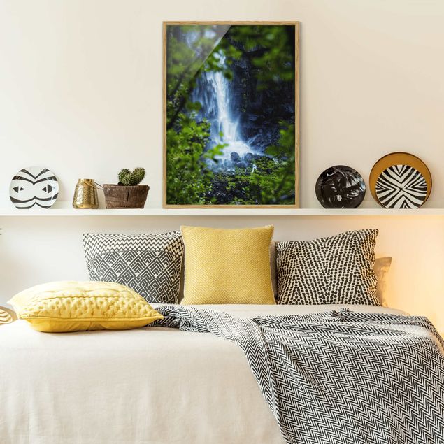 Bilder mit Rahmen Blick zum Wasserfall