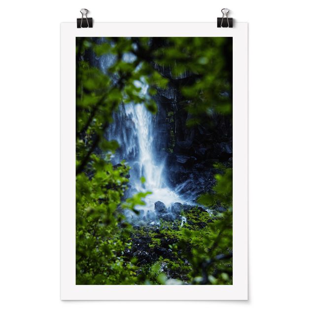 Poster - Blick zum Wasserfall - Hochformat 2:3