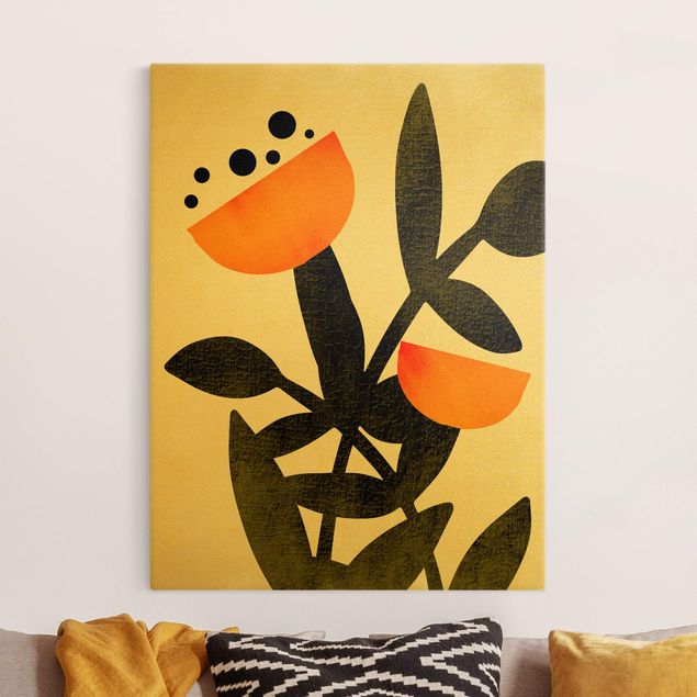 Leinwand Bilder XXL Blüten in Orange