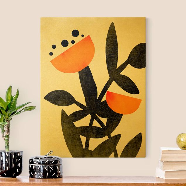 Wandbilder Blumen Blüten in Orange