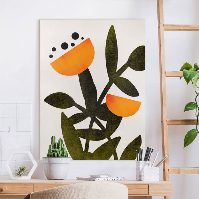 Leinwand Bilder XXL Blüten in Orange