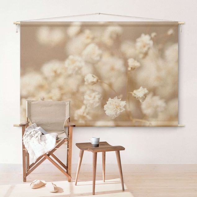 Wandbehang modern Blütenträume in Creme