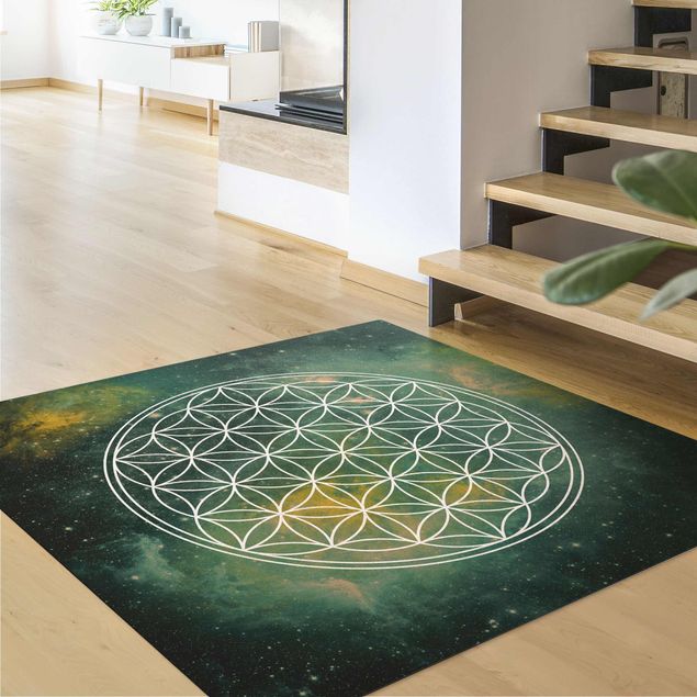 Moderne Teppiche Blume des Lebens im Licht der Sterne