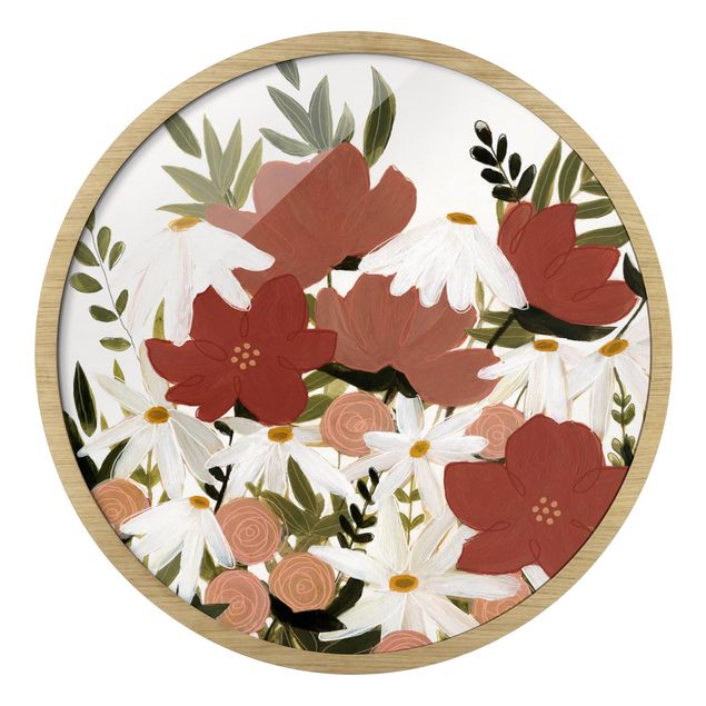 Bilder mit Rahmen Blumenvielfalt in Rosa und Weiß I