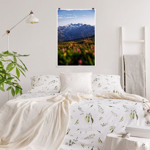 Bilder für die Wand Blumenwiese in den Bergen