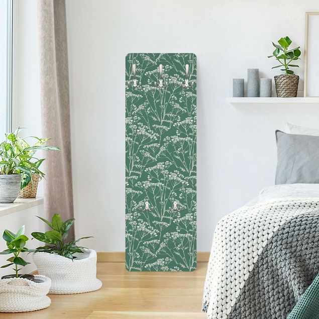 Garderobe - Blumenwiesen Muster Grün