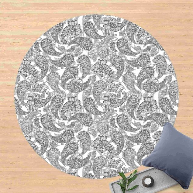 Outdoor Teppich Boho Mandala Muster in Grau