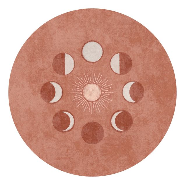 Design Tapete Boho Mondphasen mit Sonne