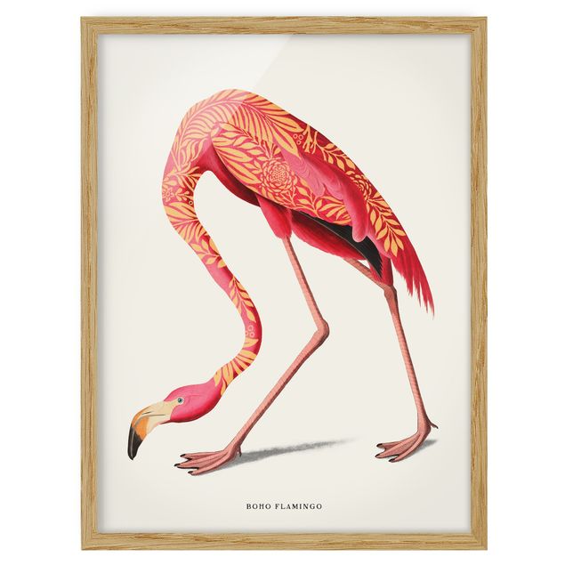 Wandbilder Boho Vogel - Flamingo