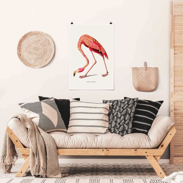 Poster Kunstdruck Boho Vogel - Flamingo