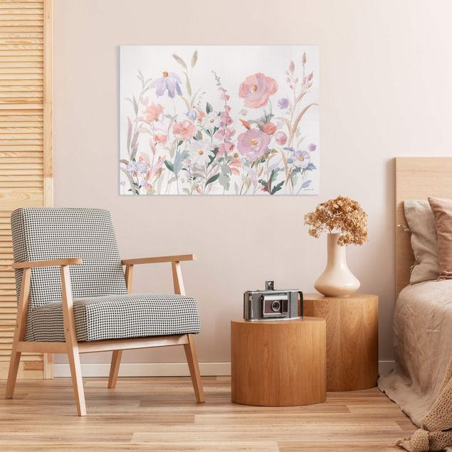 Moderne Leinwandbilder Wohnzimmer Boho Wildblumen