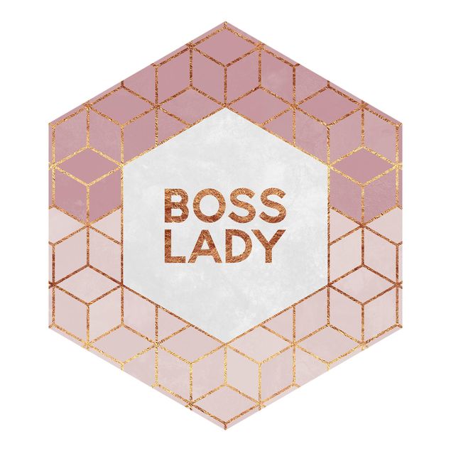 Mustertapete Boss Lady Sechsecke Rosa