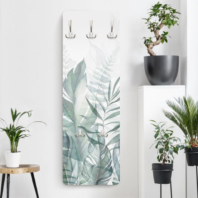 Garderobenpaneel Botanik - Tropische Blätter Grün